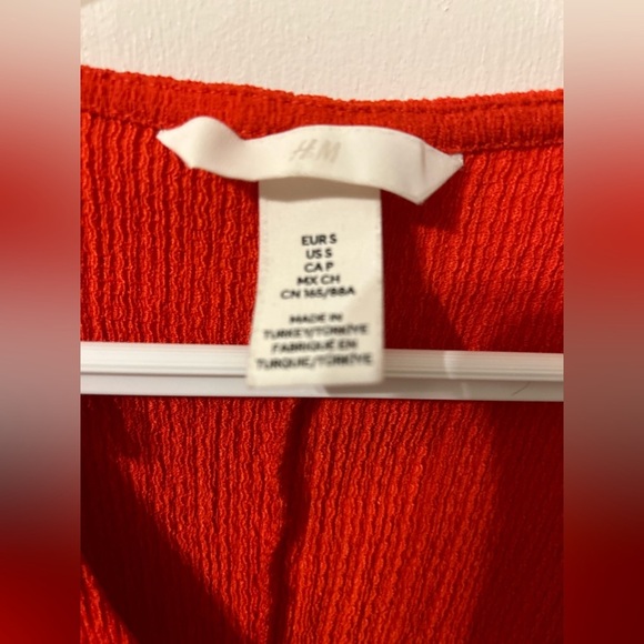 H&M Crepey Beach Cover-Up Dress in Orange, Size Women’s Small - Picture 2 of 5